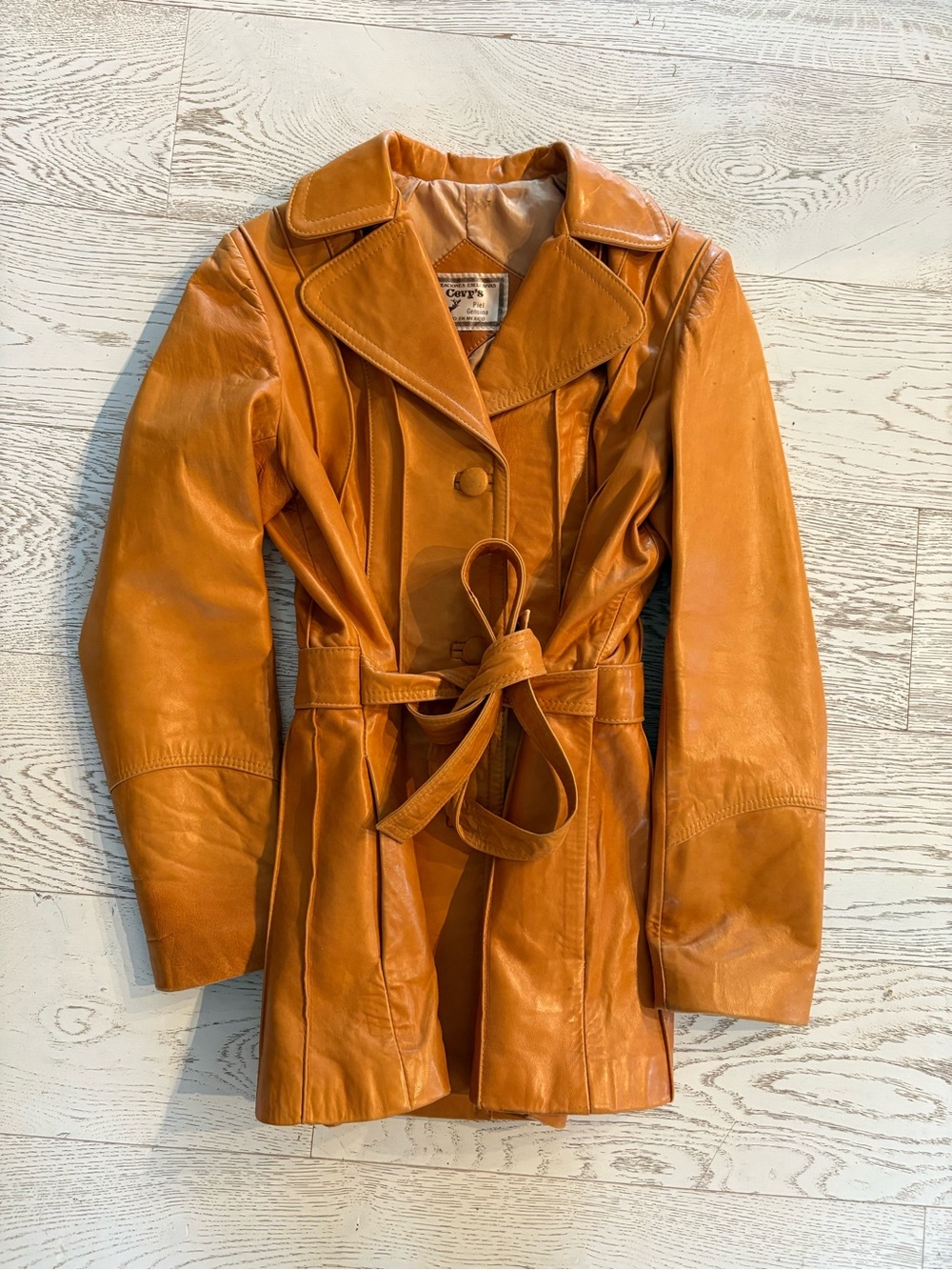 VINTAGE! Belted Leather Jacket